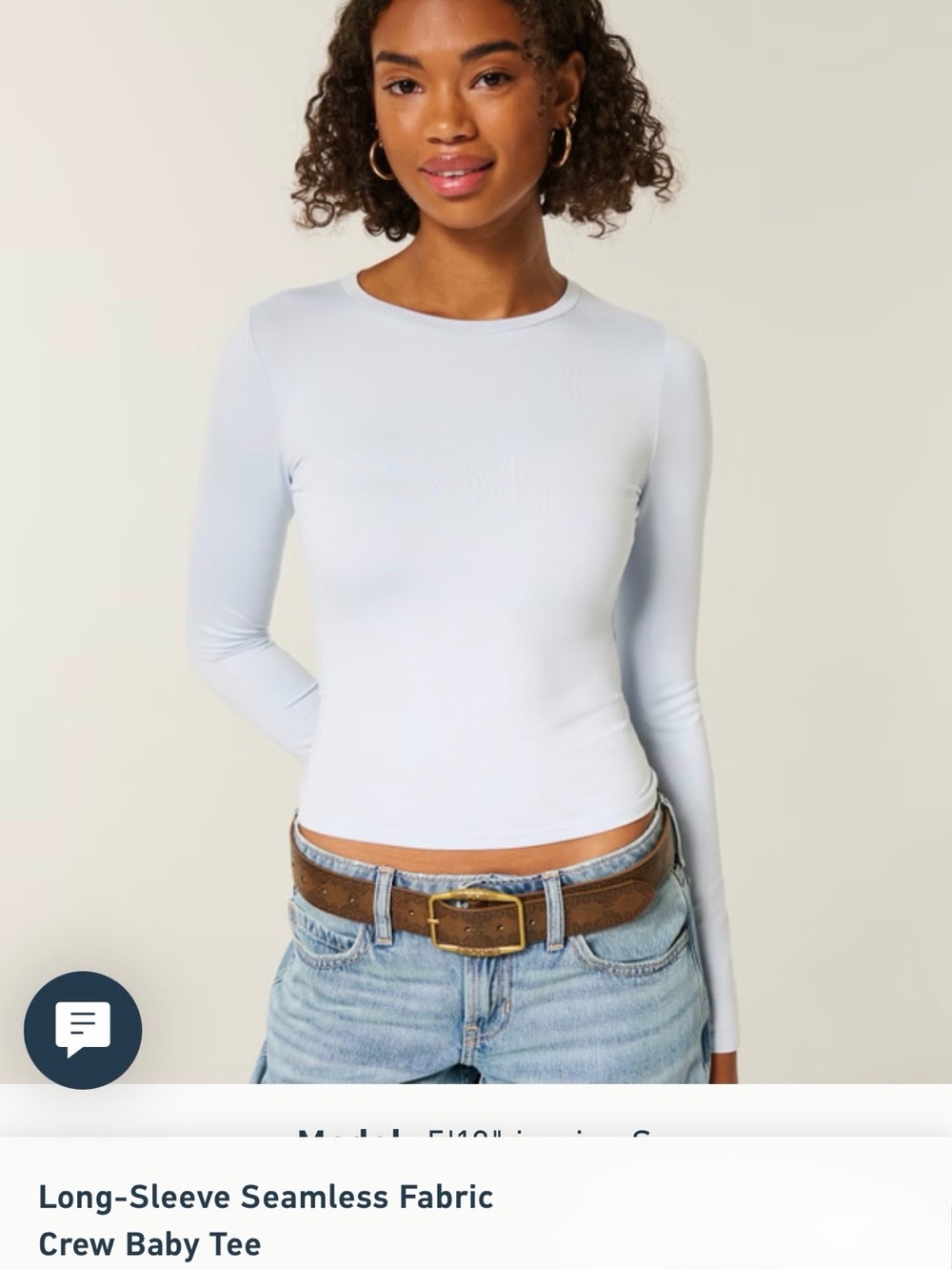 Holister- Seamless Ice Blue Long Sleeve Size XS